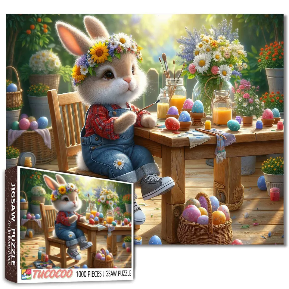 tucocoo-spring-bunny-egg-puzzle-1000-teile-ostern-garten image 1