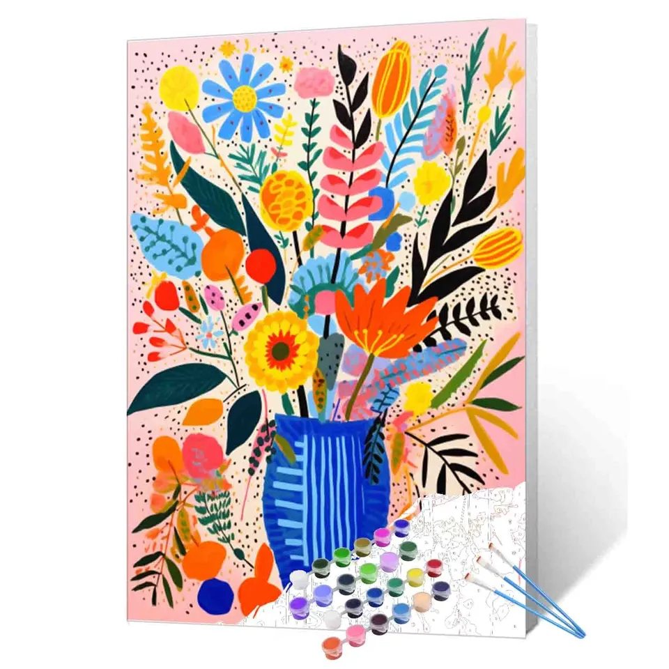 tucocoo-paint-by-numbers-vibrant-floral-bloom-malen-nach-zahlen-ohne-rahmen image 1