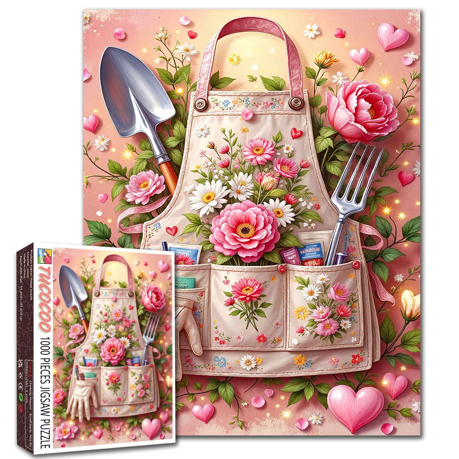 tucocoo-floral-garden-apron-love-puzzle-1000-teile-garten image 1