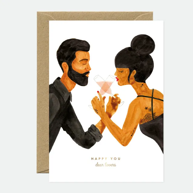all-the-ways-to-say-greeting-cards-happy-lovers-gru-karte-a6-goldfolie image 1