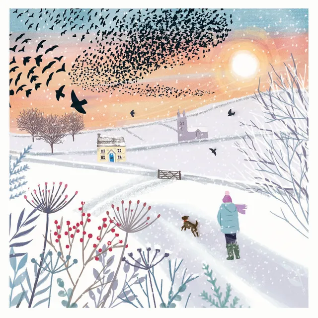otter-house-rspb-weihnachtskarten-10er-set-murmuration image 1