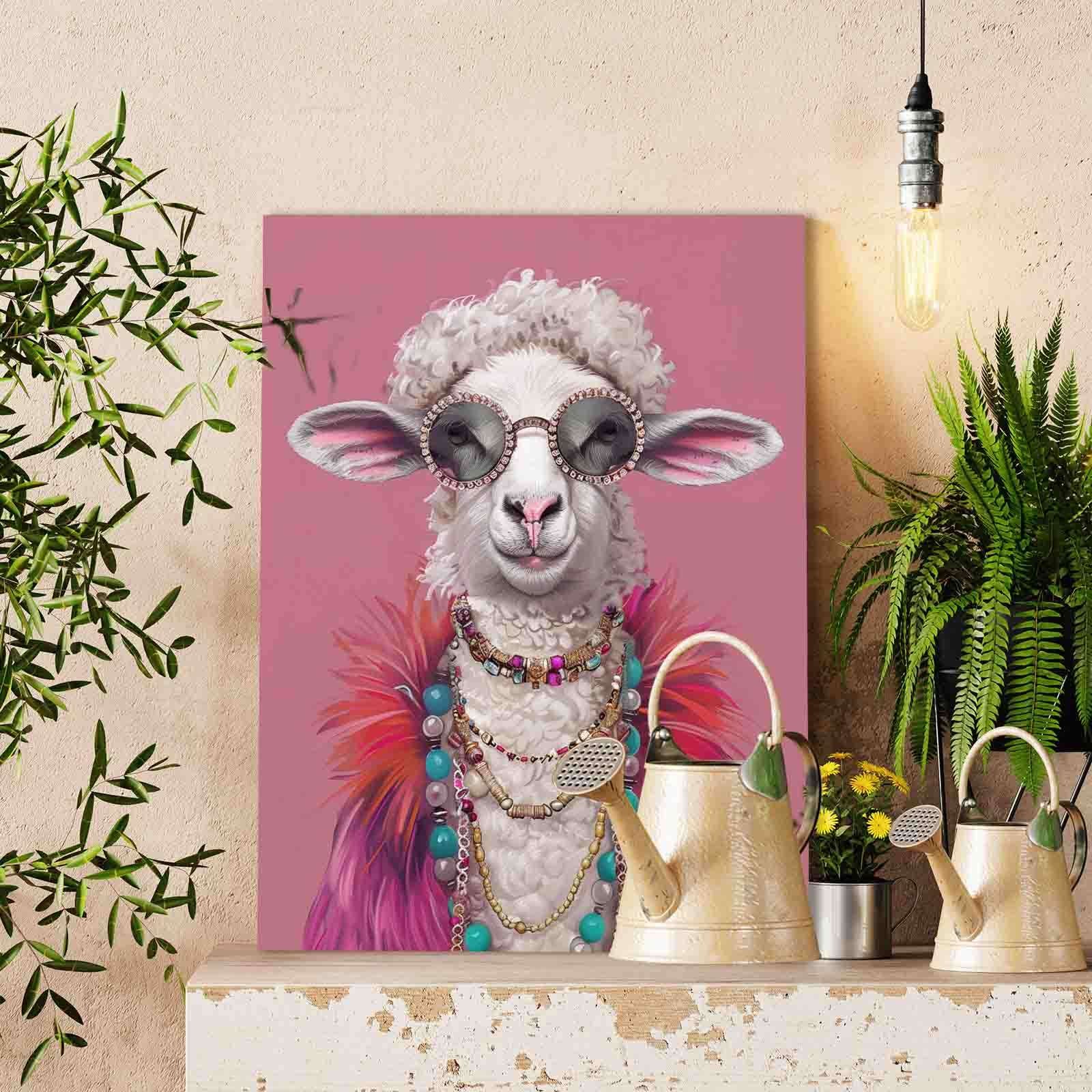 tucocoo-paint-by-numbers-glam-diva-schaf-malen-nach-zahlen-40x50-ohne-rahmen image 2