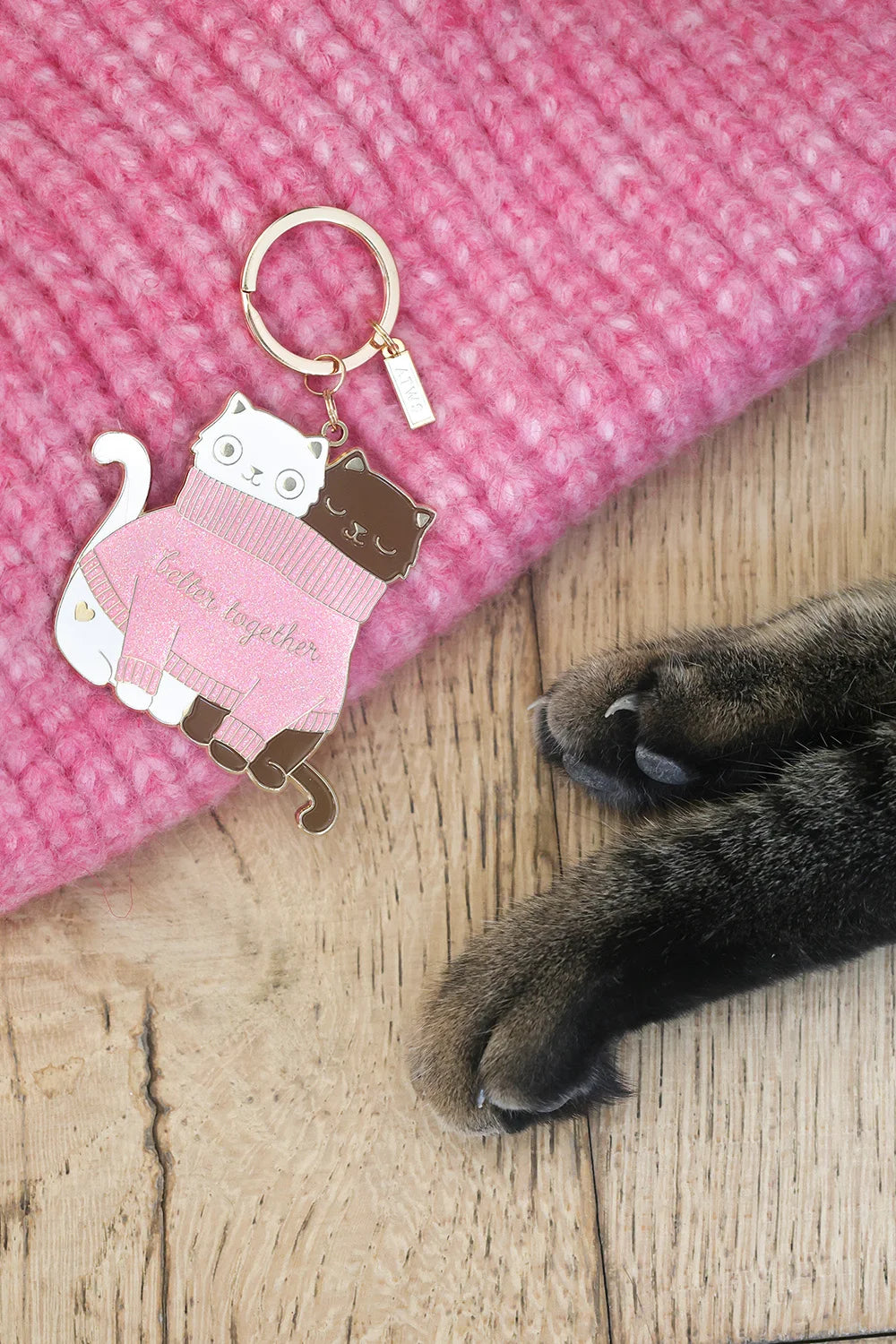 all-the-ways-to-say-2-cats-in-a-sweater-schl-sselanh-nger-gold image 5