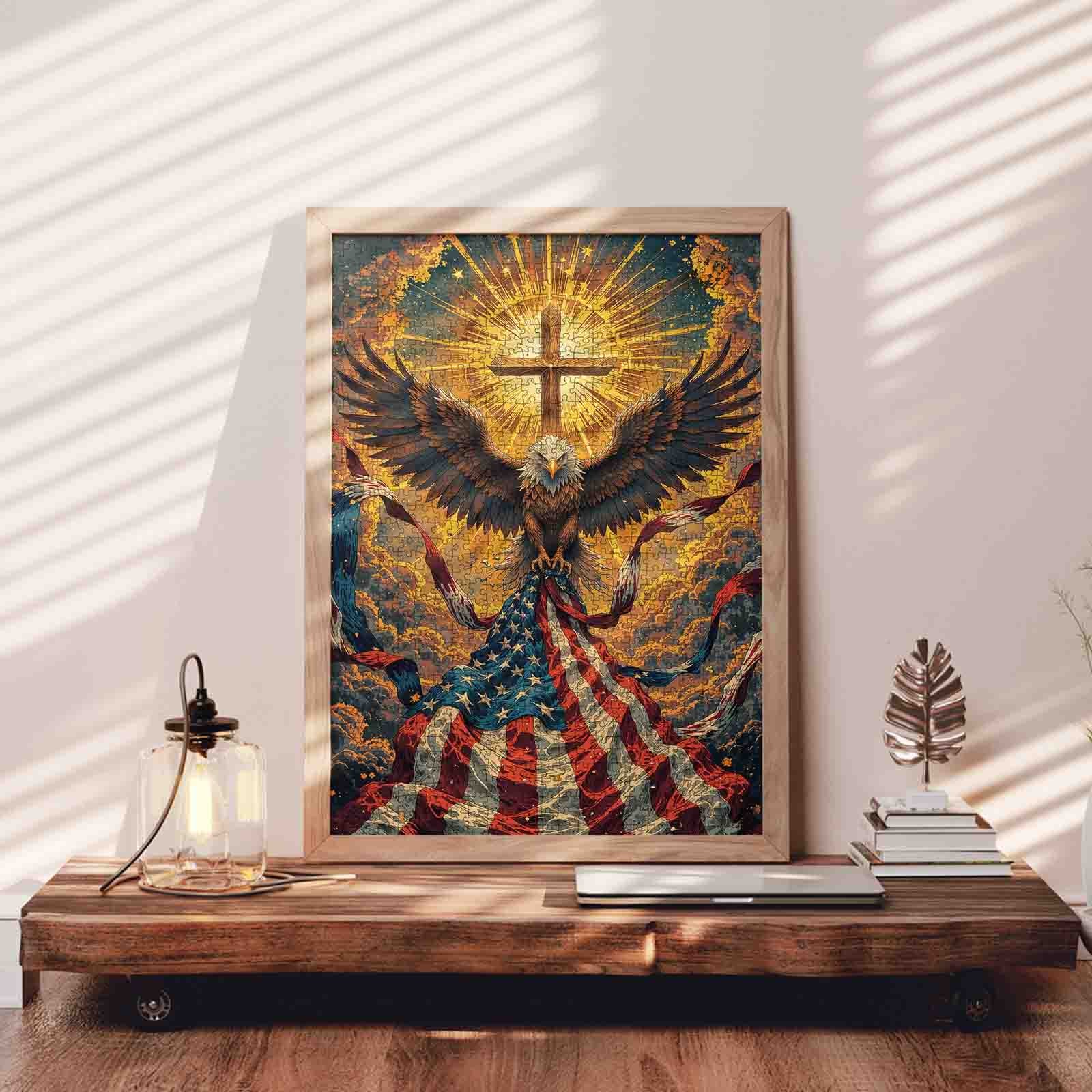 tucocoo-faithful-eagle-glory-puzzle-1000-teile-kreuz image 3