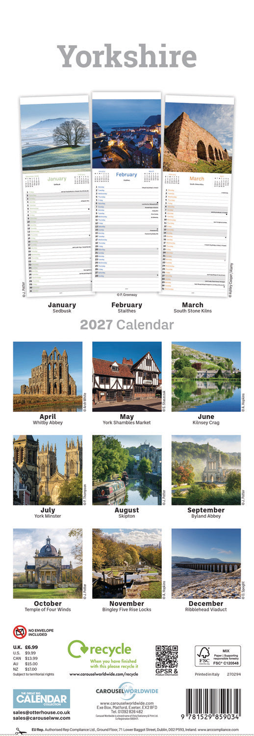 otter-house-yorkshire-slim-kalender-2027-wandkalender image 2