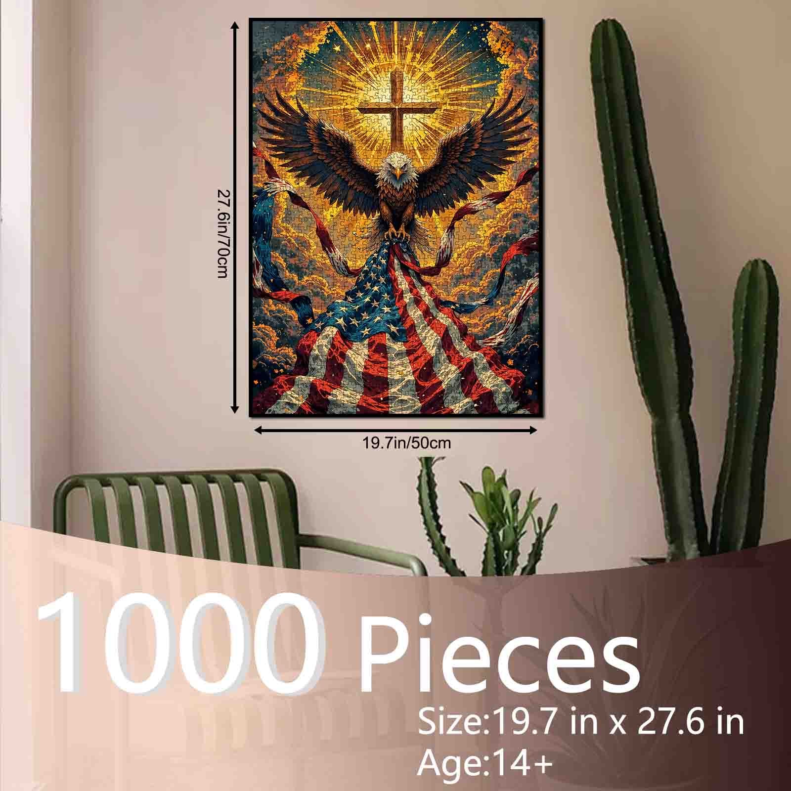 tucocoo-faithful-eagle-glory-puzzle-1000-teile-kreuz image 5