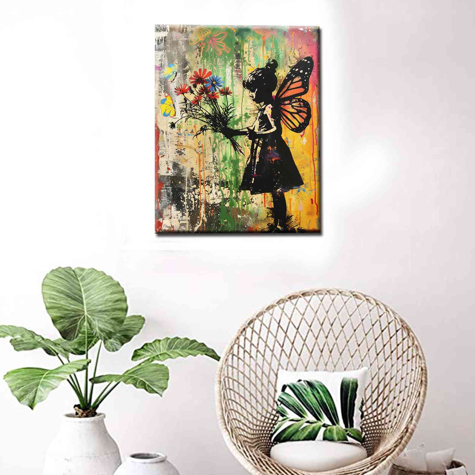 tucocoo-canvas-fairy-girl-with-flowers-leinwandbild-30x40-gerahmt image 2