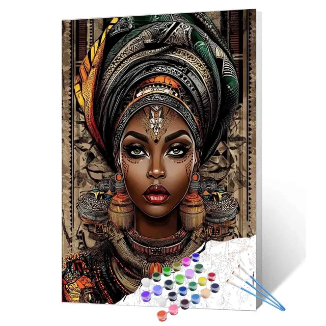 tucocoo-regal-tribal-queen-malen-nach-zahlen-portrait image 1