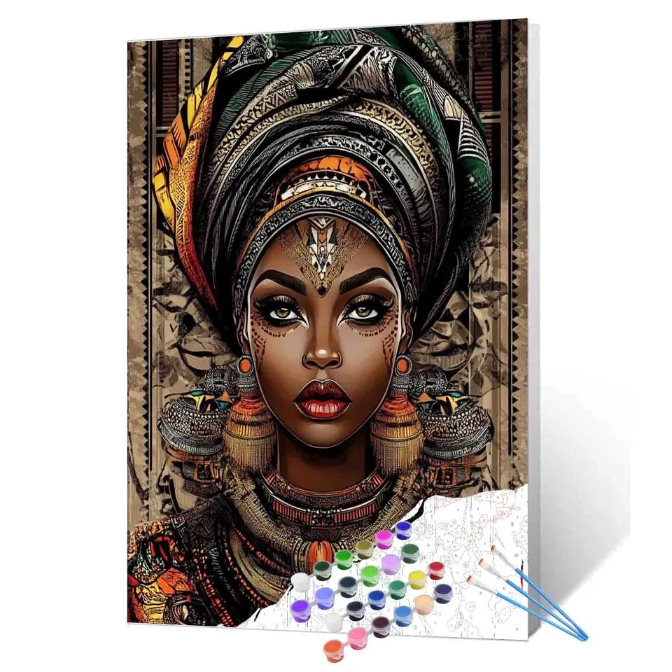 tucocoo-regal-tribal-queen-malen-nach-zahlen-portrait image 1