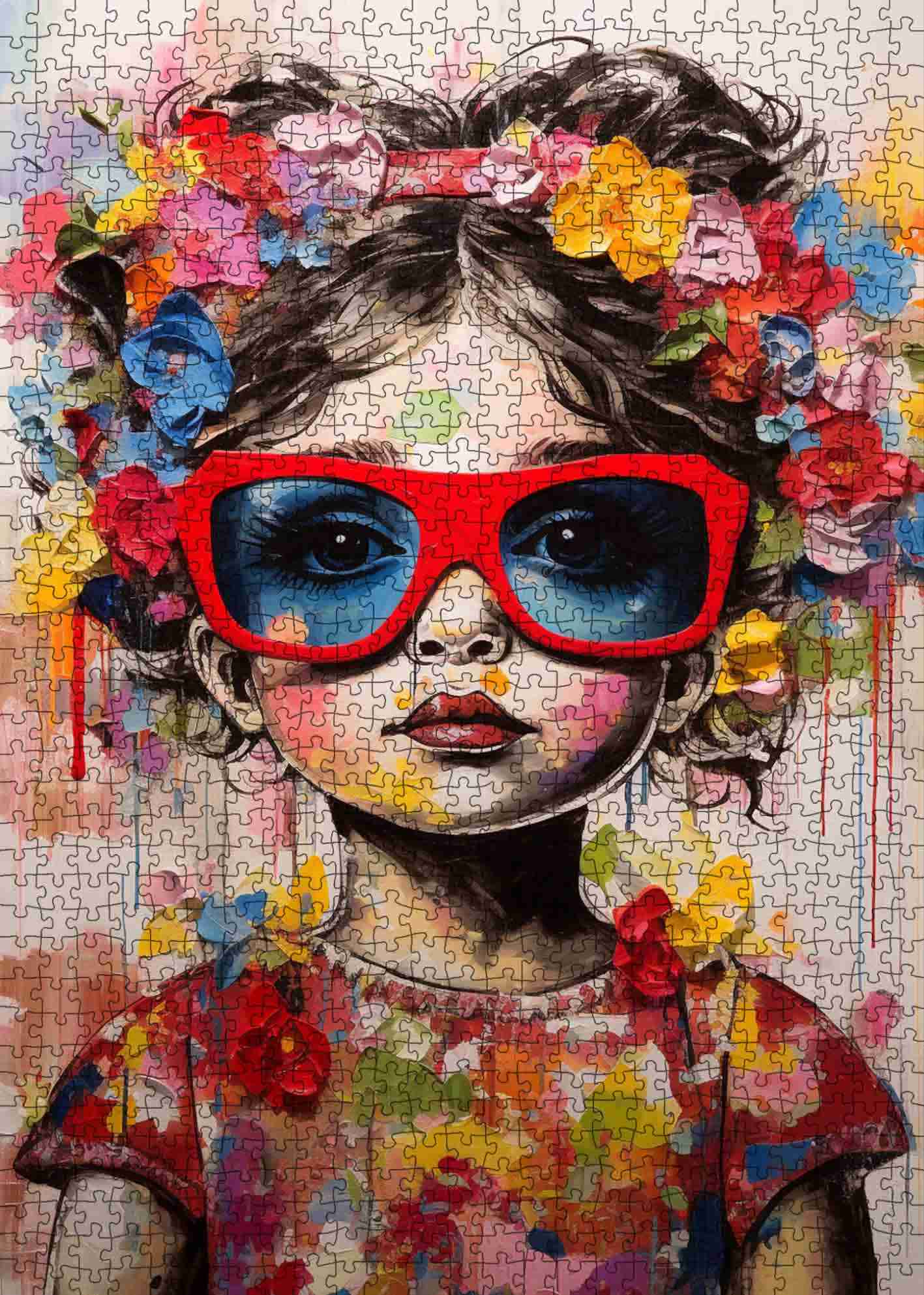 tucocoo-flower-girl-red-sunglasses-puzzle-1000-teile image 2