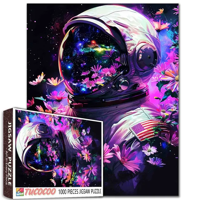 tucocoo-astronaut-among-flowers-puzzle-1000-teile image 1