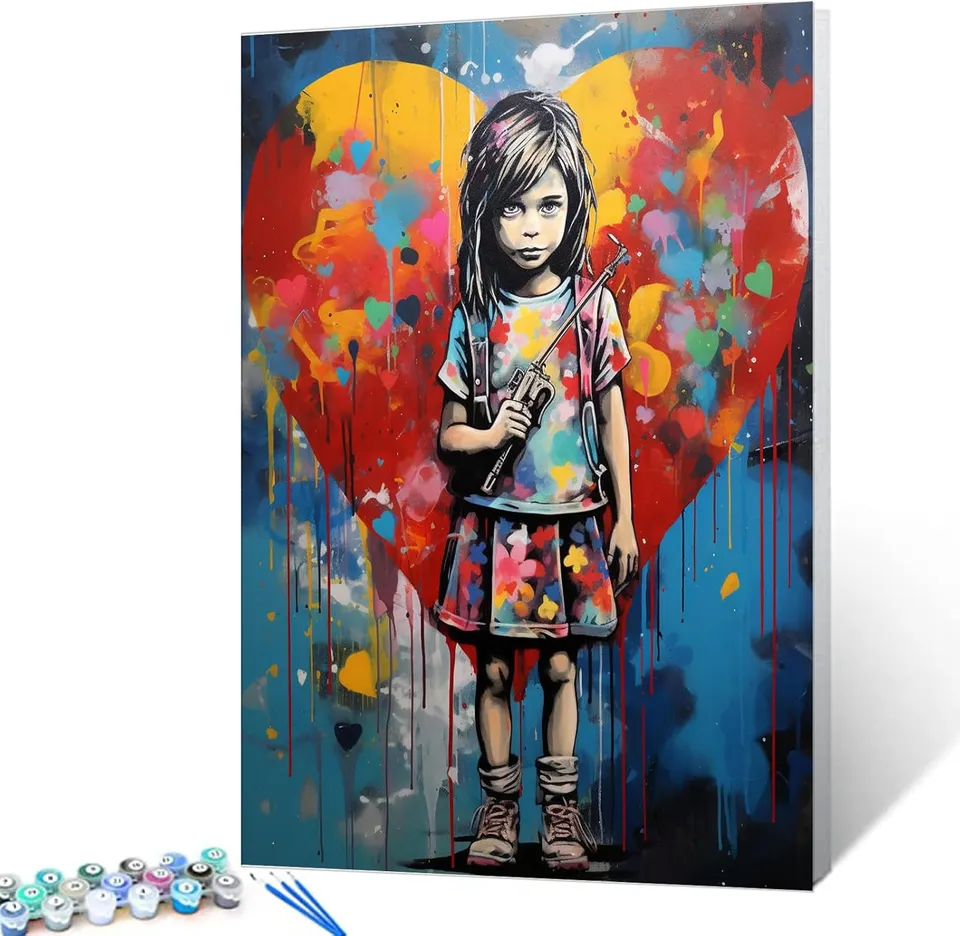 tucocoo-paint-by-numbers-m-dchen-graffiti-herz-malen-nach-zahlen-40x50-ohne-rahm image 1