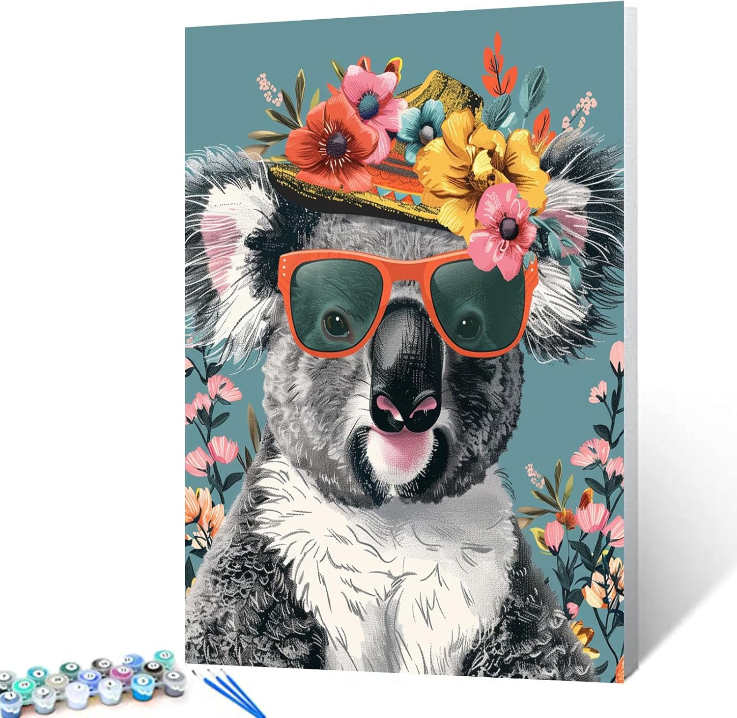tucocoo-paint-by-numbers-koala-malen-nach-zahlen-strohhut image 1