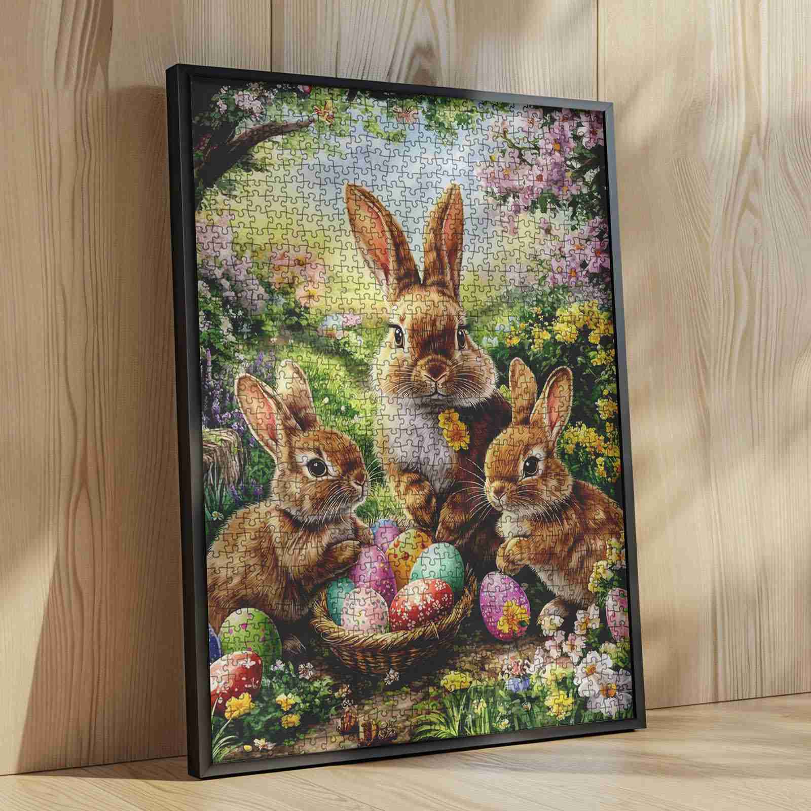 tucocoo-easter-bunny-family-with-colorful-eggs-puzzle-1000-teile-ostern image 4