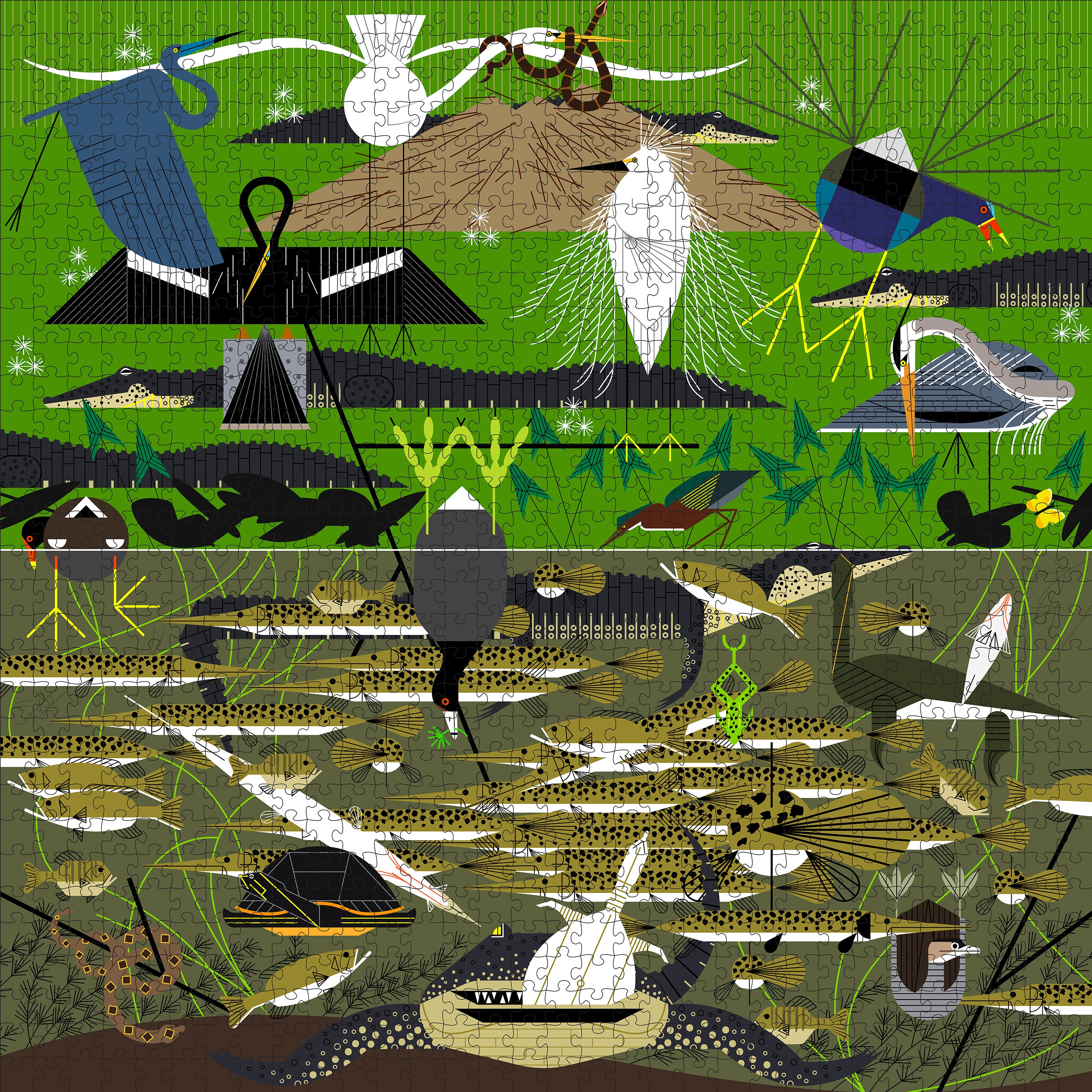 pomegranate-charley-harper-everglades-1000-teile-puzzle image 2