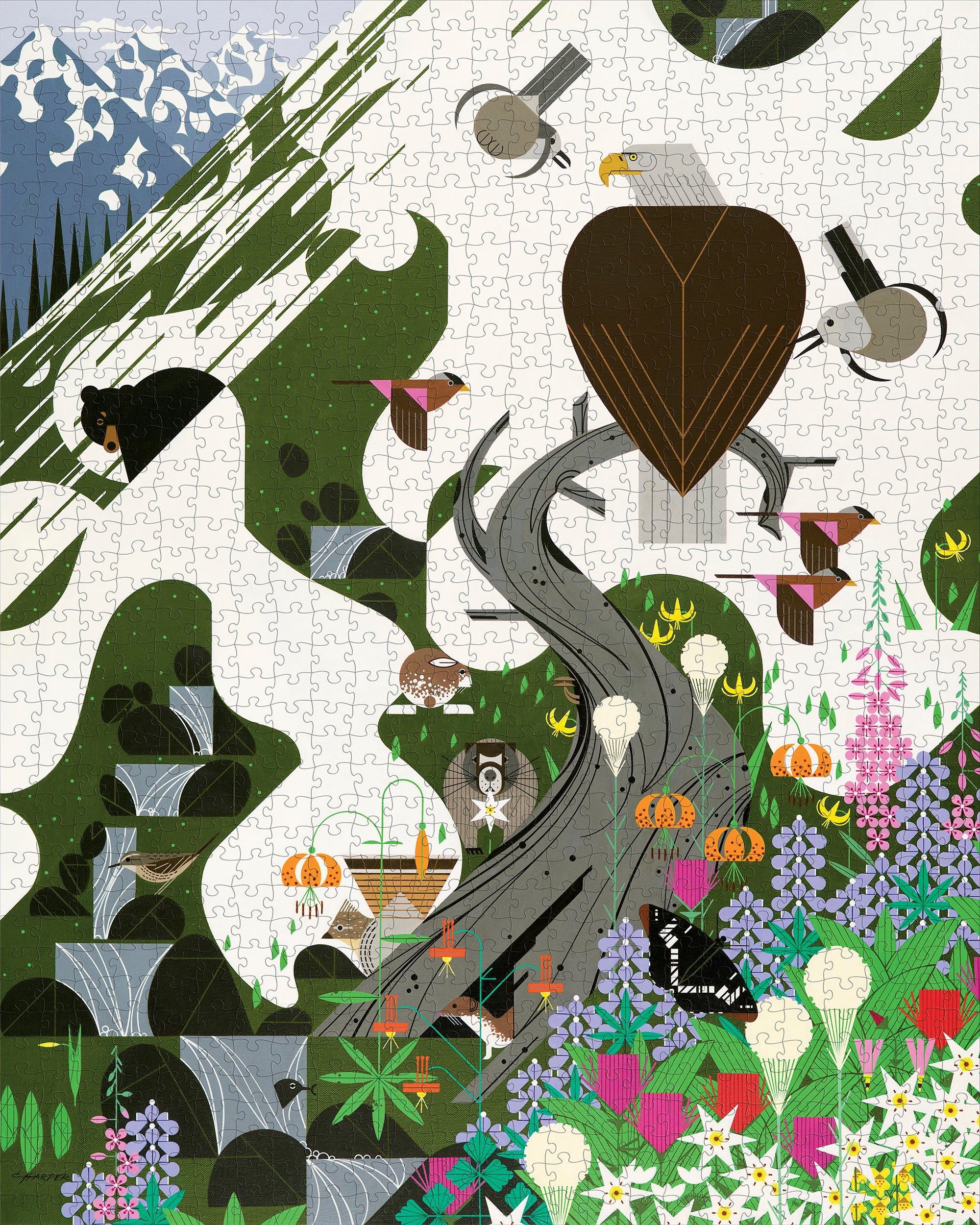 pomegranate-charley-harper-alpine-northwest-puzzle-1000-teile image 2