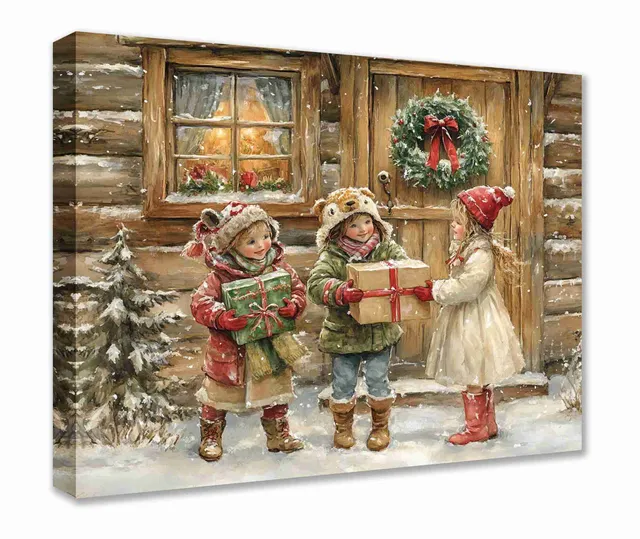 tucocoo-children-gifts-snow-leinwandbild-40x50-cm image 1