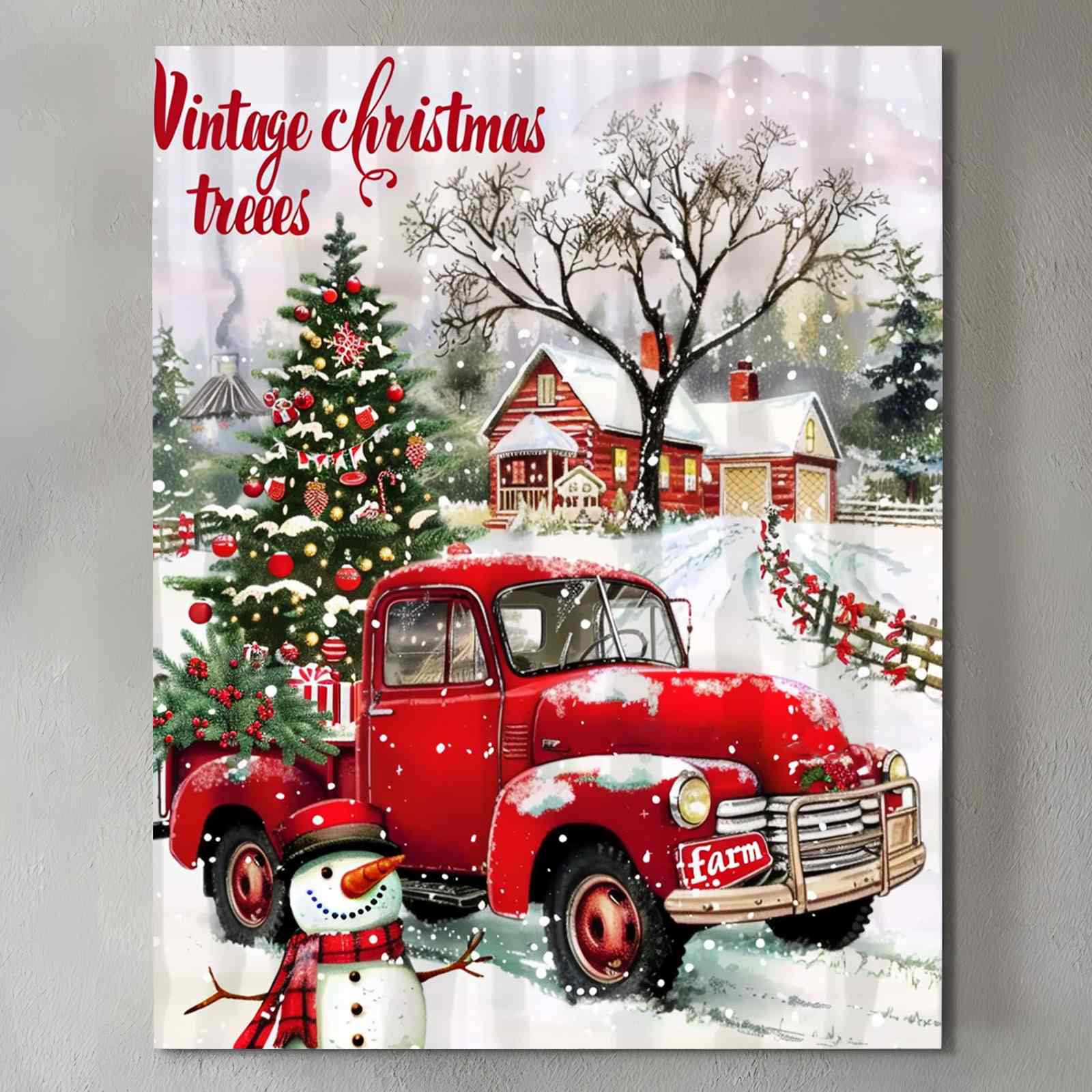 tucocoo-canvas-vintage-christmas-truck-leinwandbild-30x40cm-hund image 2