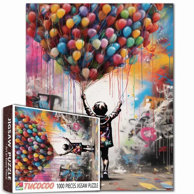 tucocoo-boy-with-colorful-balloons-puzzle-1000-teile-graffiti image 1