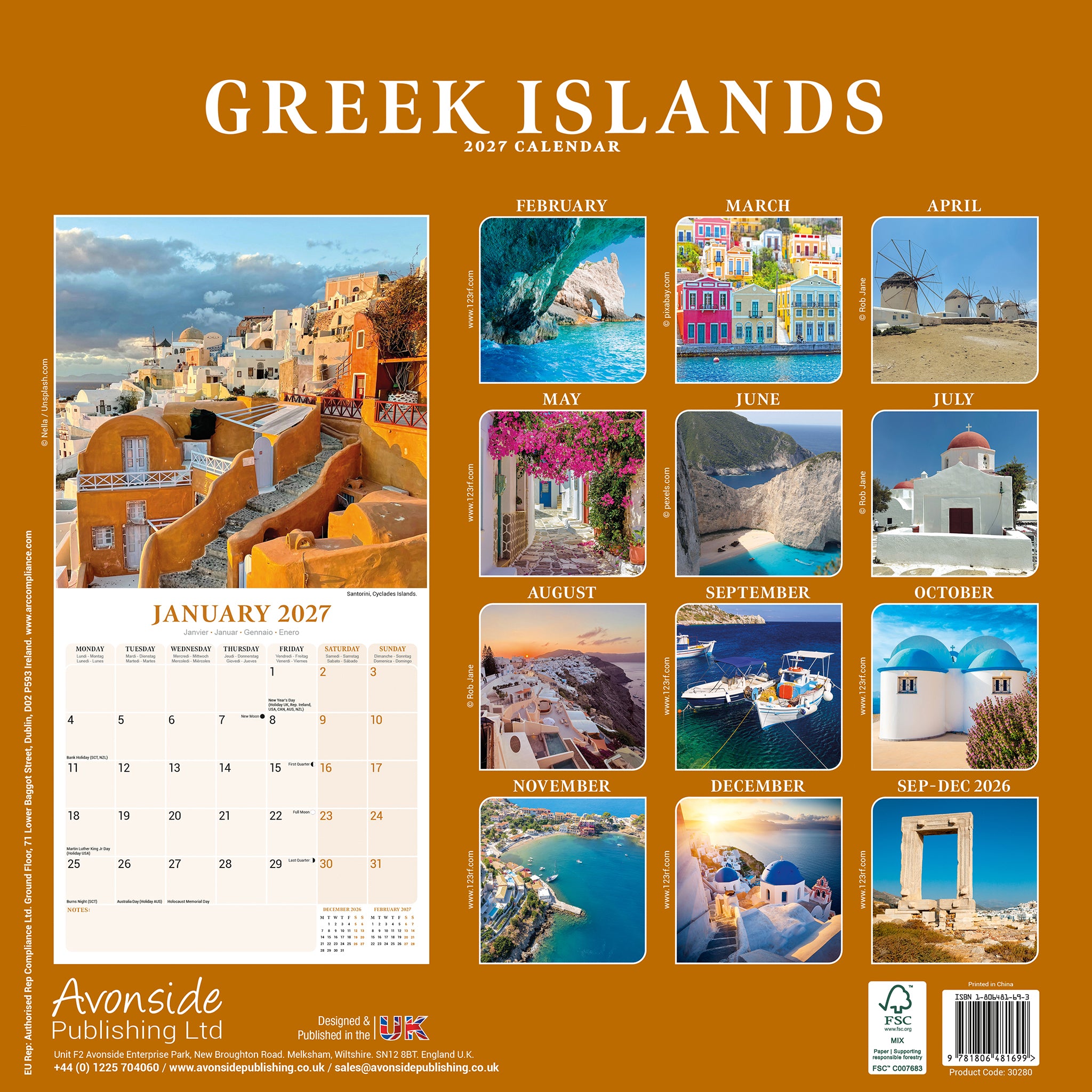 otter-house-greek-islands-wandkalender-2027-reise image 2