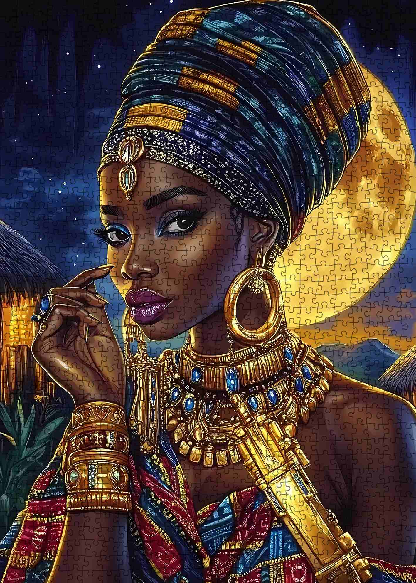 tucocoo-moonlit-african-queen-puzzle-1000-teile-portrait image 2