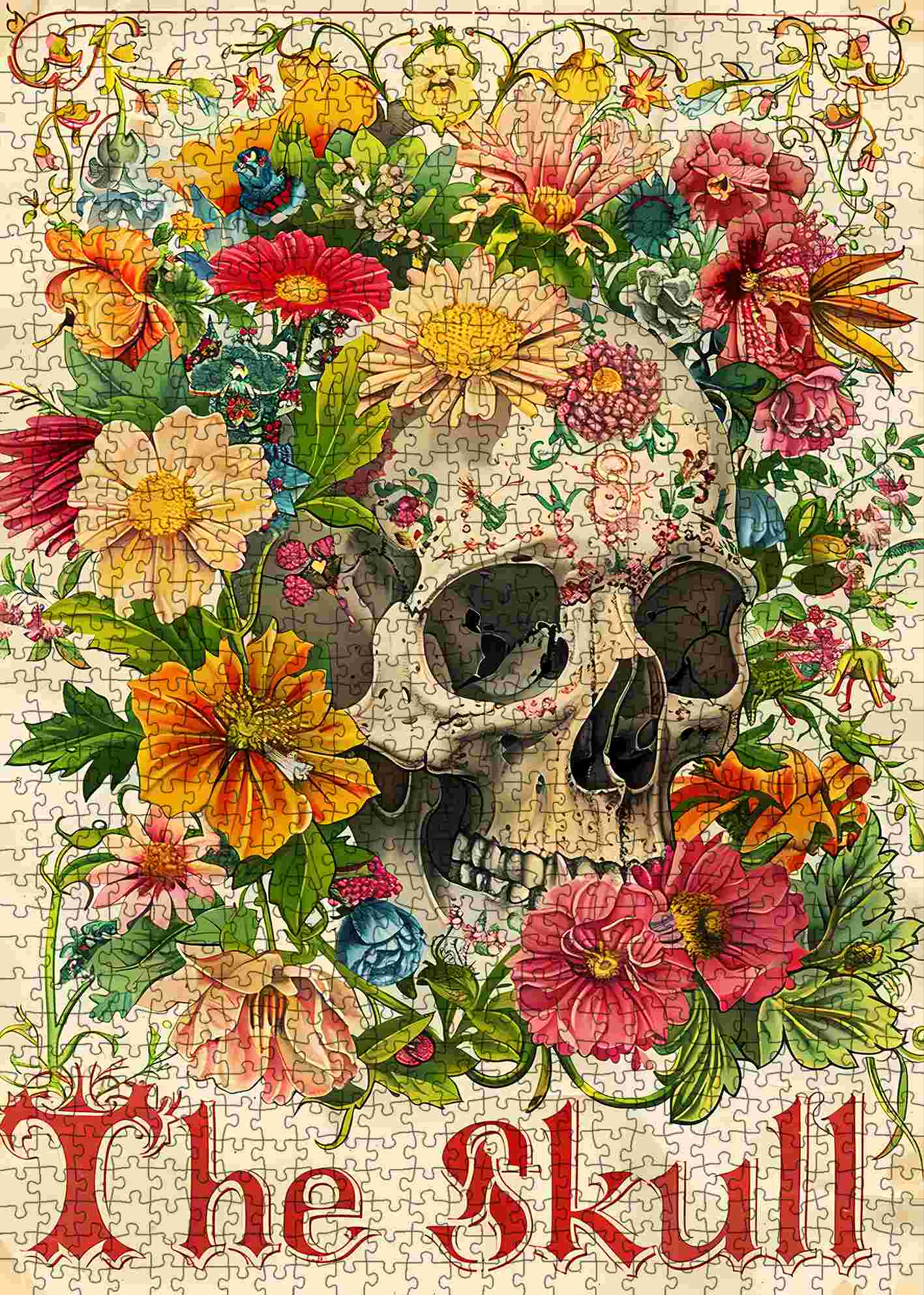 tucocoo-floral-skull-vintage-puzzle-1000-teile-blumen image 2