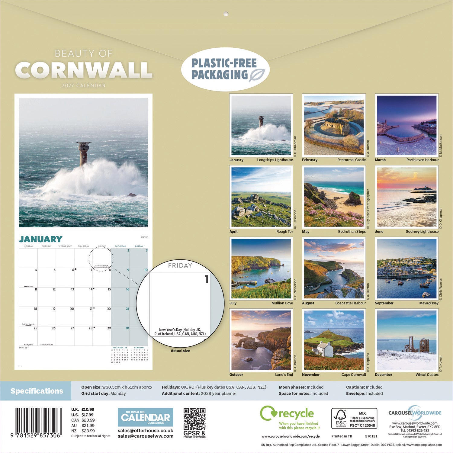 otter-house-beauty-of-cornwall-kalender-2027-wandkalender image 2