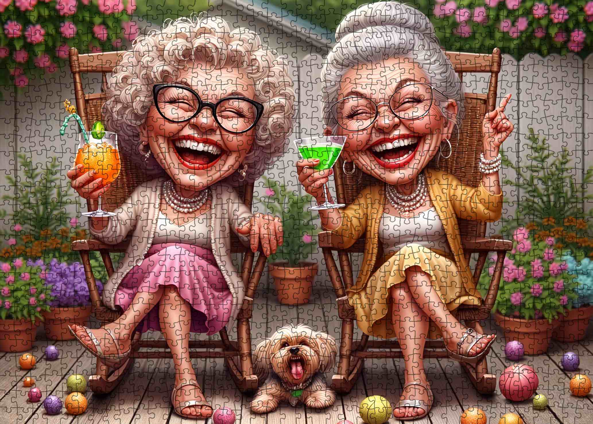 tucocoo-laughing-grandmas-garden-party-puzzle-1000-teile-senioren image 2