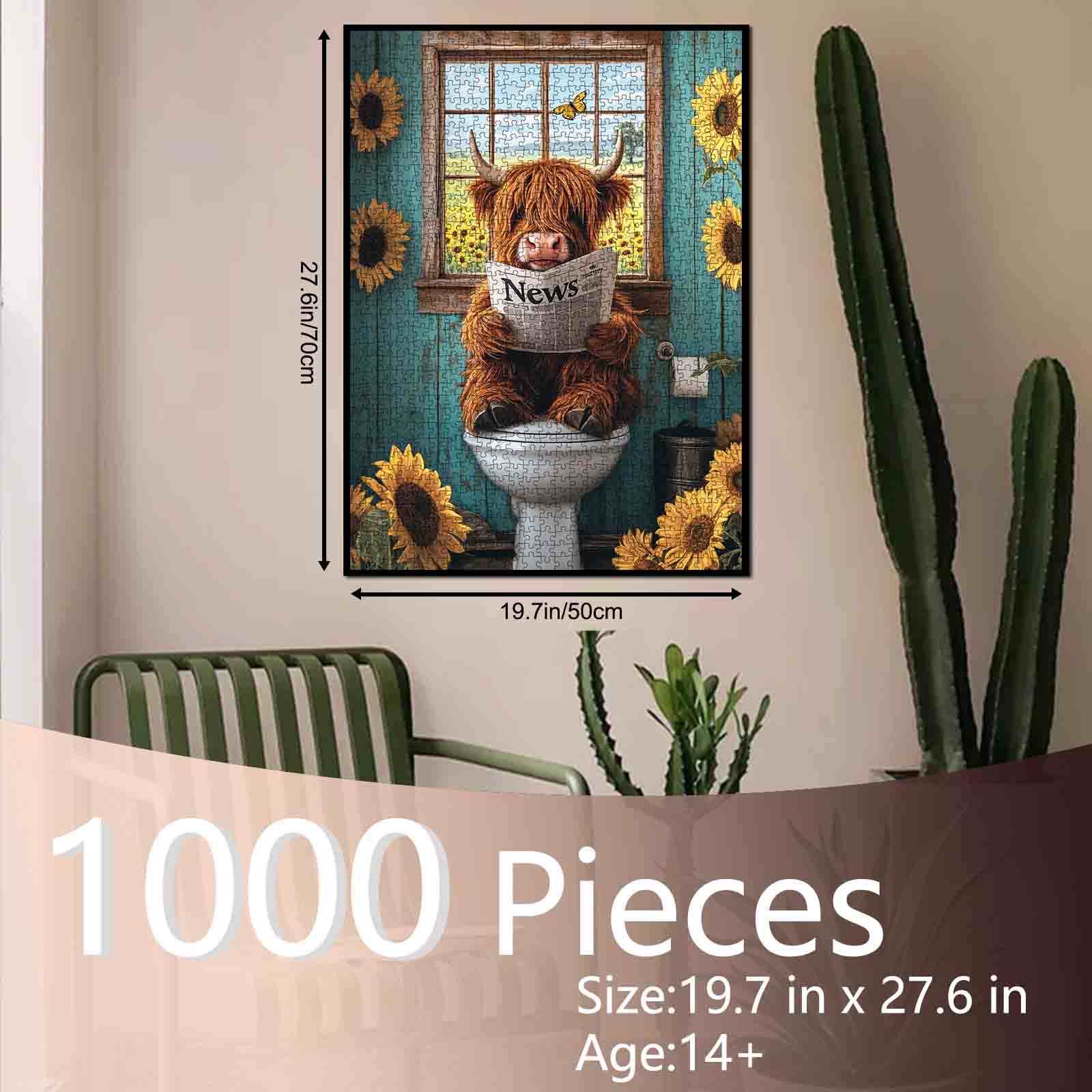 tucocoo-highland-cow-bathroom-puzzle-1000-teile-kuh image 5