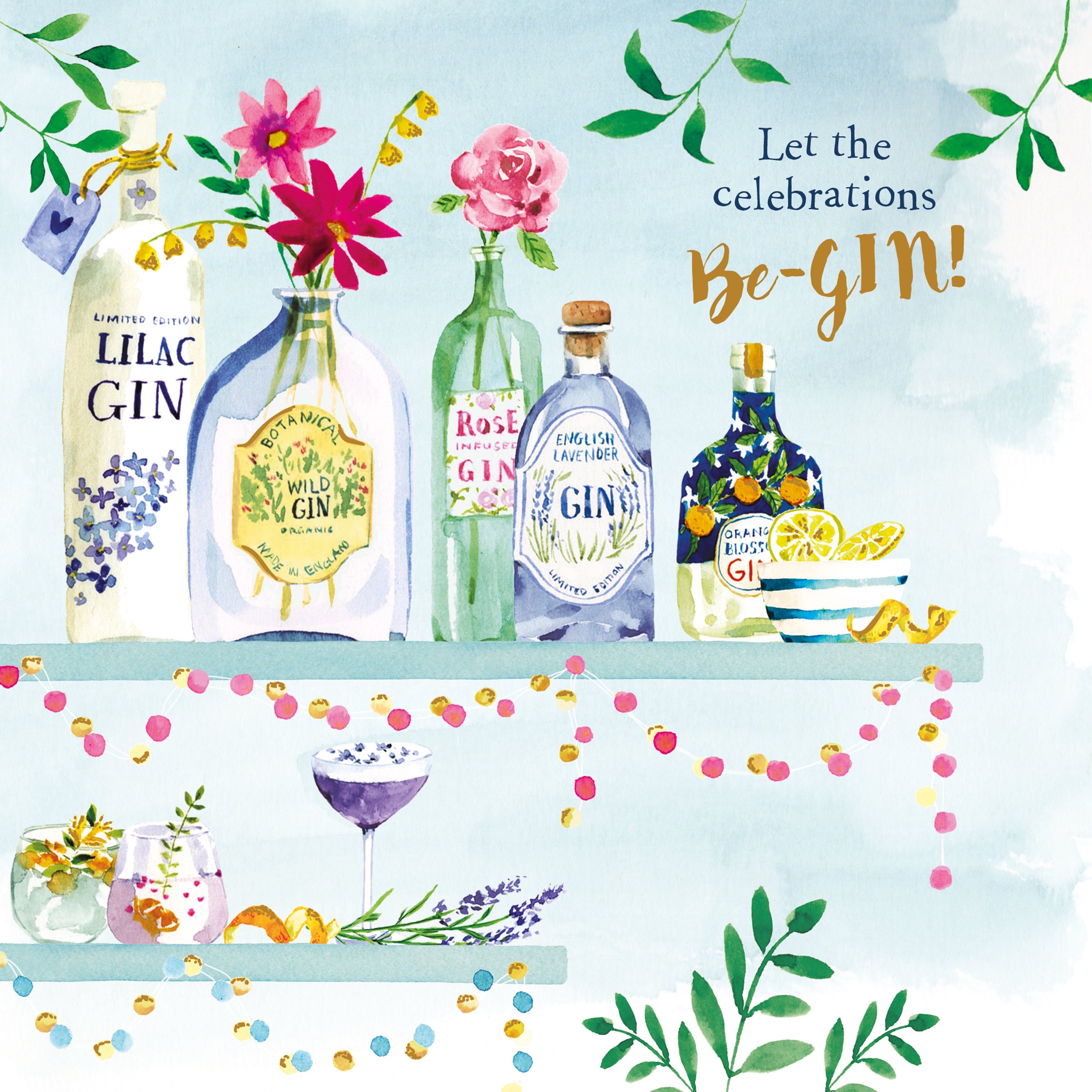 otter-house-birthday-treats-geburtstagskarte-pretty-gin-blumen image 1