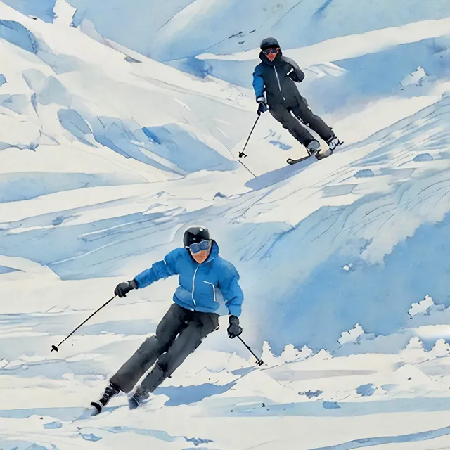 otter-house-greetings-cards-alex-sharp-skiing-sportkarte-ski image 1