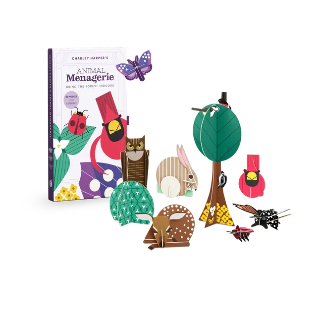 pomegranate-charley-harper-menagerie-geschenkbox-tiere image 1