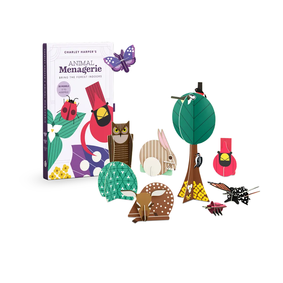 pomegranate-charley-harper-menagerie-geschenkbox-tiere image 1