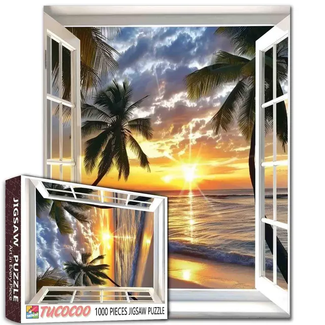 tucocoo-serene-garden-view-puzzle-1000-teile-strand image 1