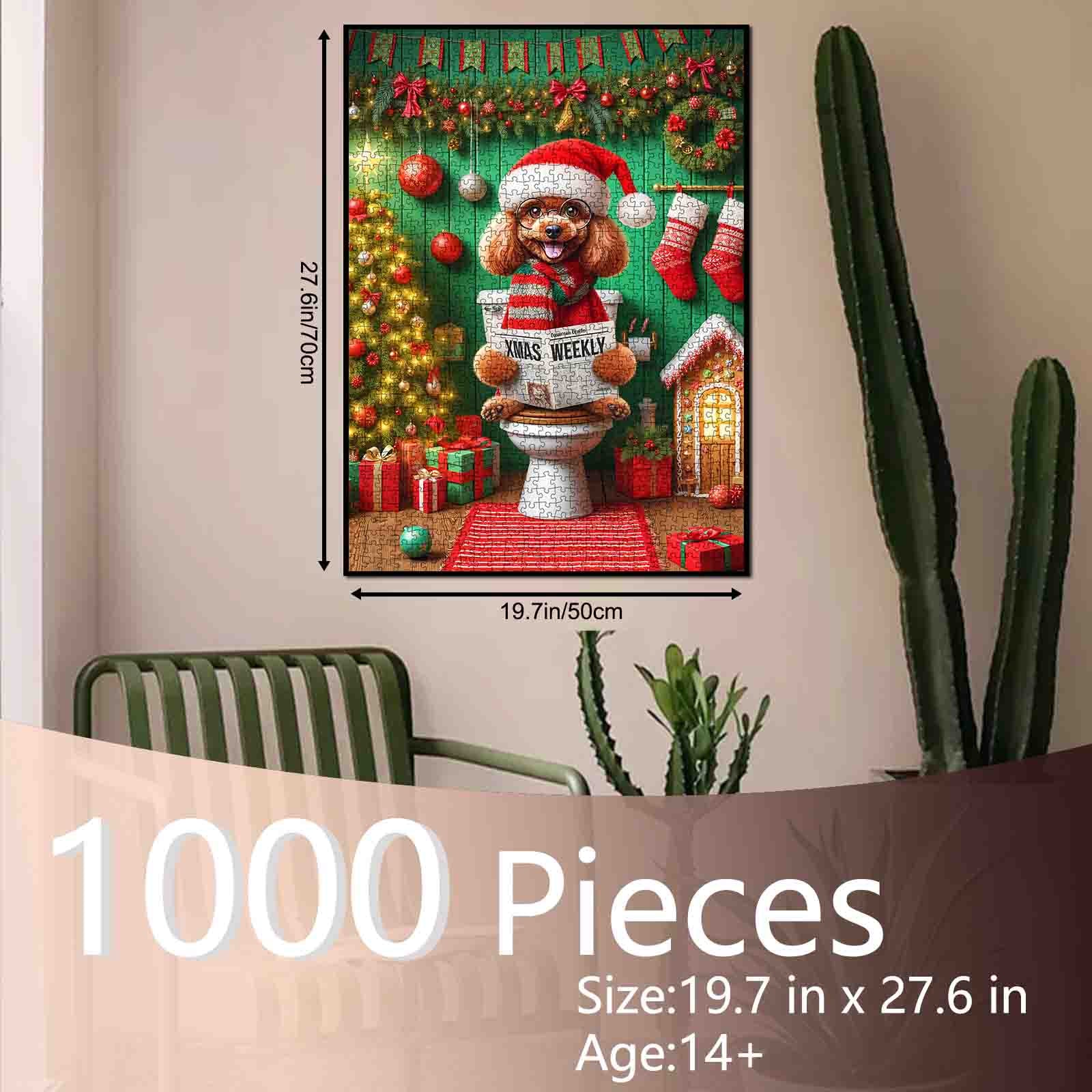 tucocoo-funny-christmas-dog-reading-newspaper-puzzle-1000teile image 5