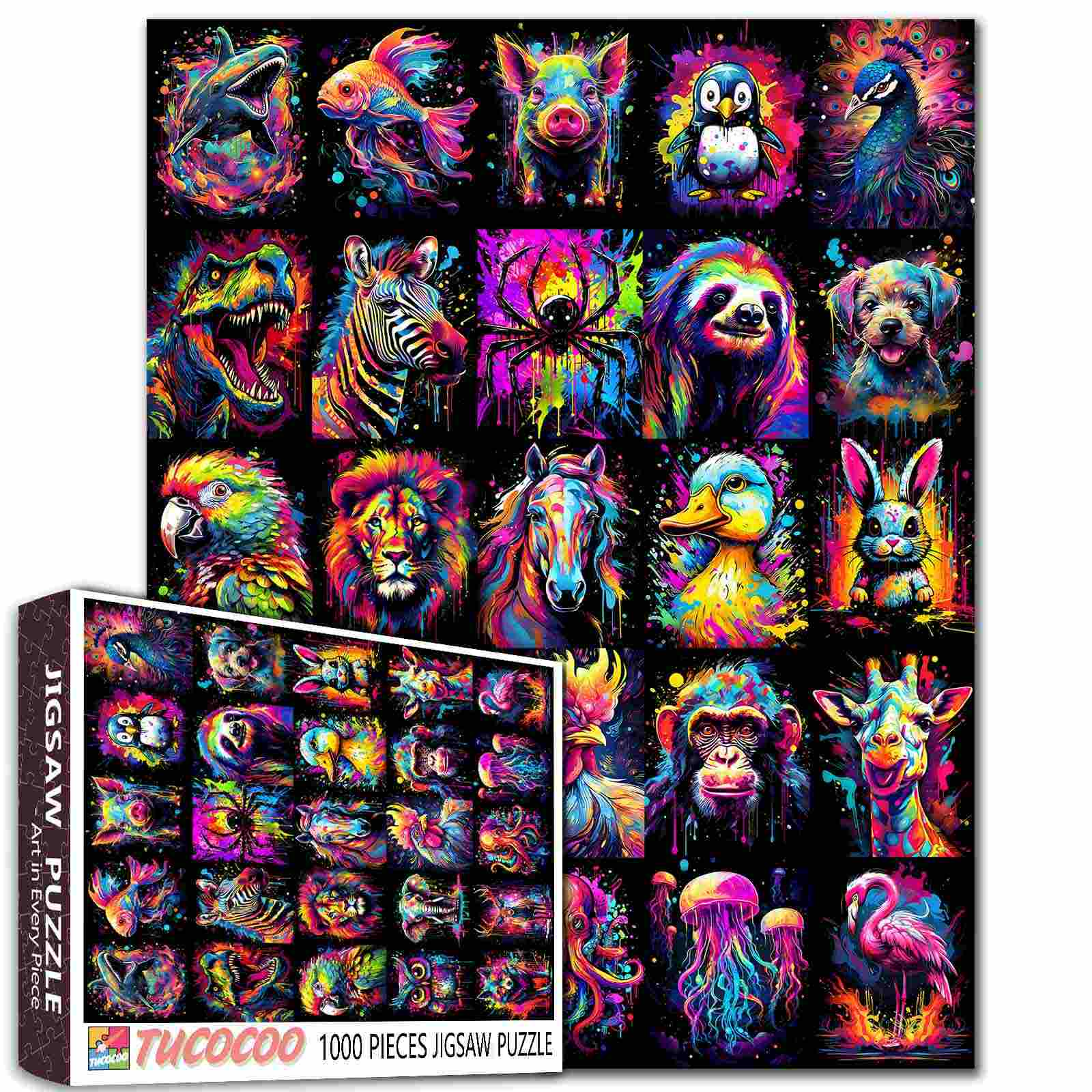 tucocoo-graffiti-animal-portraits-puzzle-1000-teile-bunt image 1