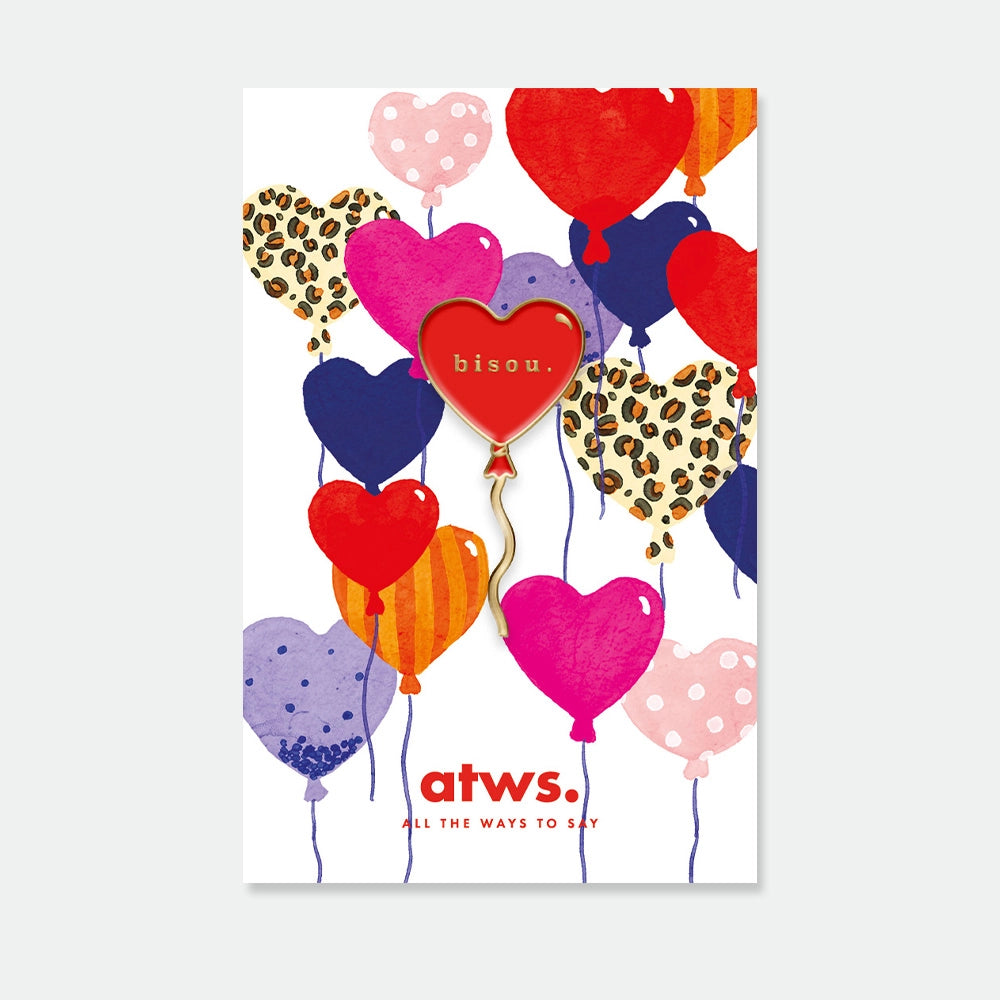 all-the-ways-to-say-bisou-emaille-pin-herzballon-rot image 1