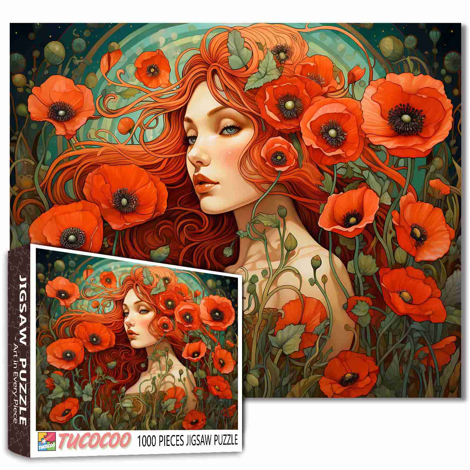 tucocoo-scarlet-muse-puzzle-1000-teile-mohnfeld image 1