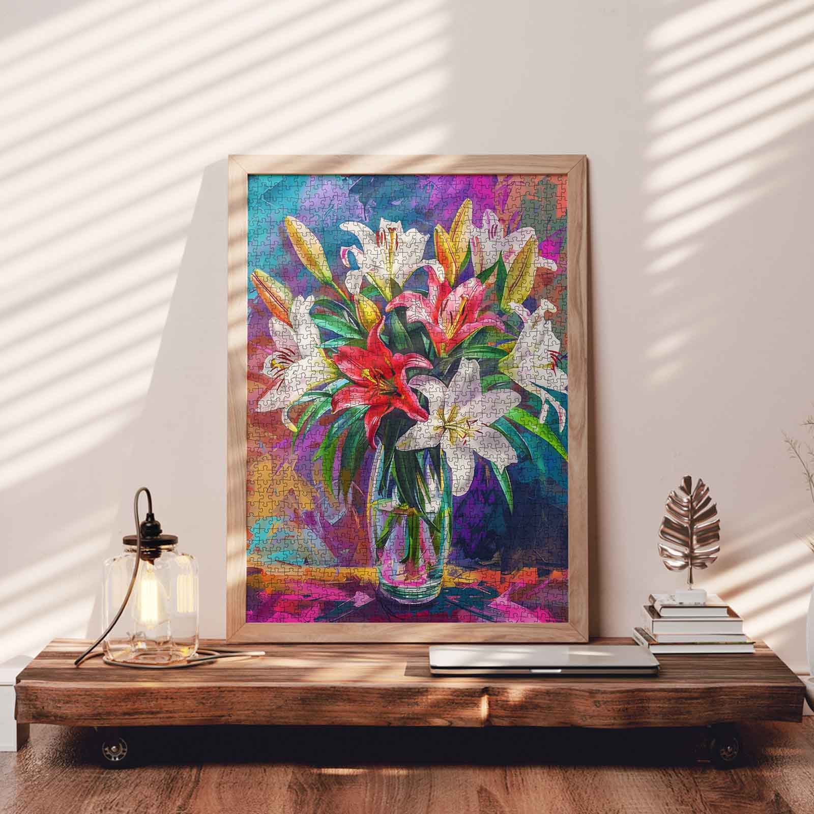 tucocoo-blooming-lilies-puzzle-1000-teile-lilien-glasvase image 3