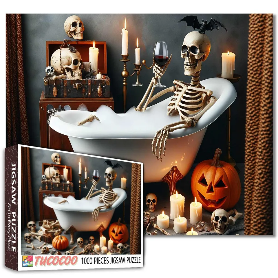 tucocoo-skeleton-bath-puzzle-1000-teile-halloween image 1
