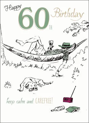 otter-house-young-at-heart-geburtstagskarte-60-mann-hammock-time image 1