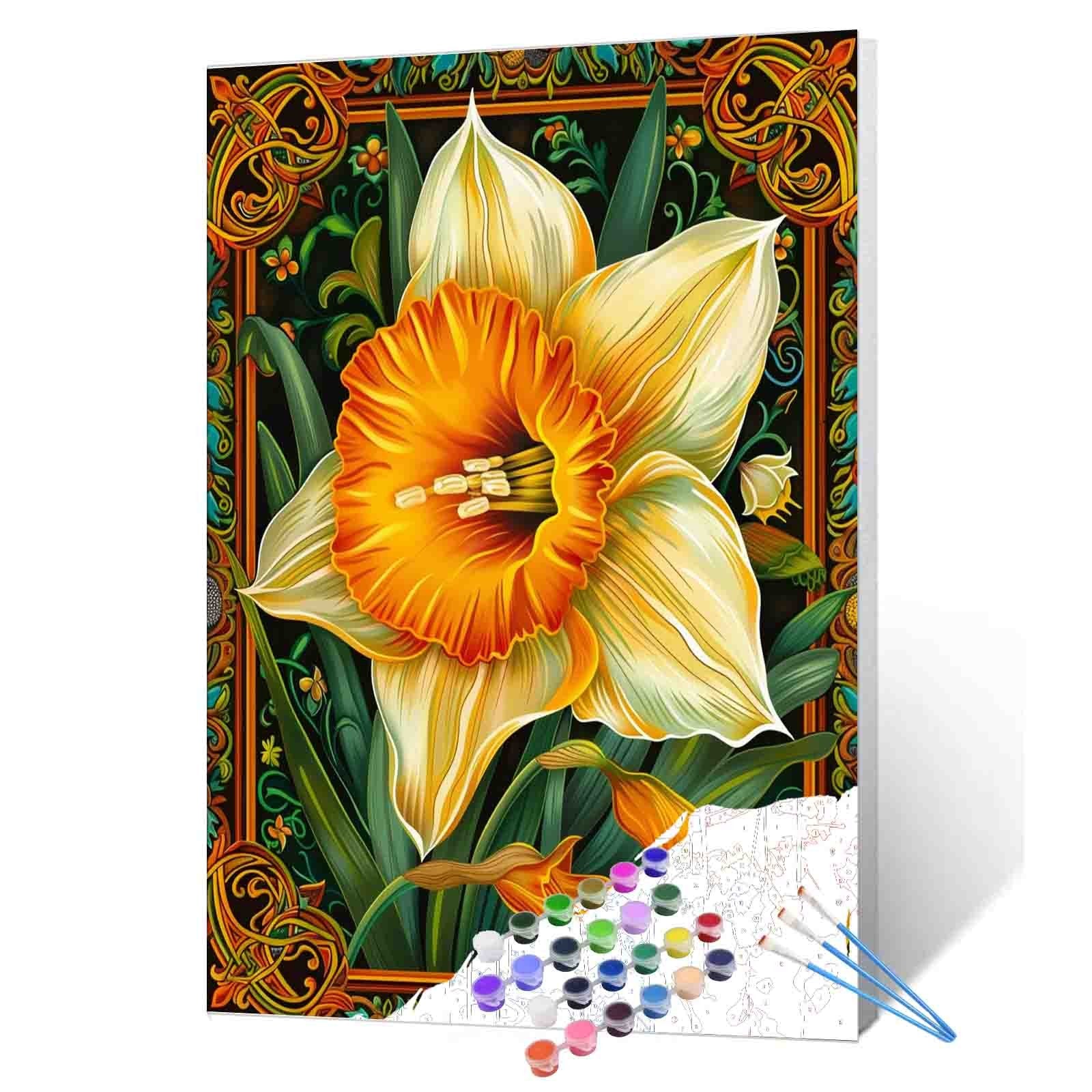 tucocoo-golden-daffodil-frame-malen-nach-zahlen-40x50-ohne-rahmen image 1