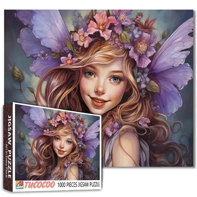 tucocoo-jigsaw-puzzles-fairy-lavender-wings-puzzle-1000-teile-fee image 1