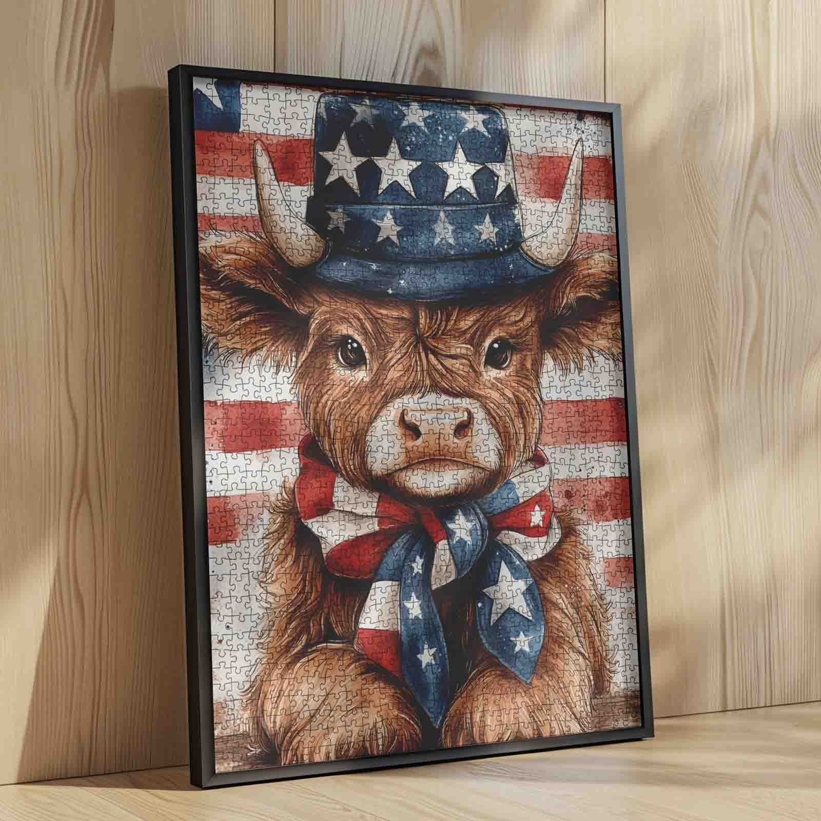 tucocoo-patriotic-longhorn-portrait-puzzle-1000-teile-stier image 4