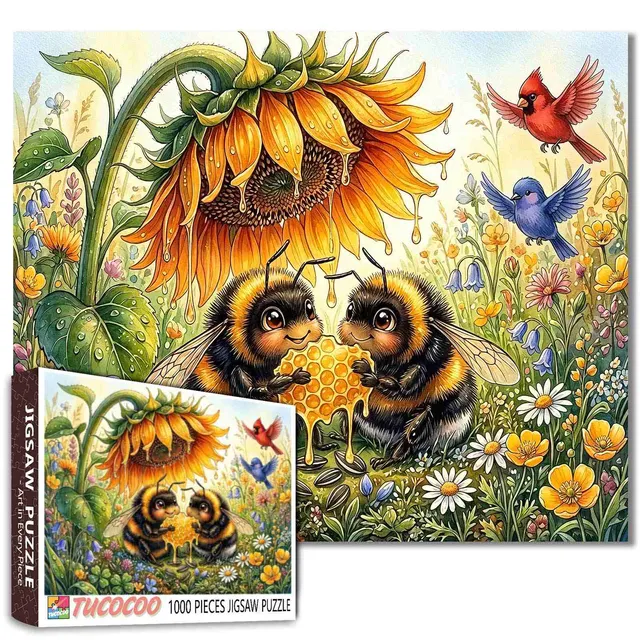 tucocoo-sweet-honeybee-garden-puzzle-1000-teile-bienen image 1