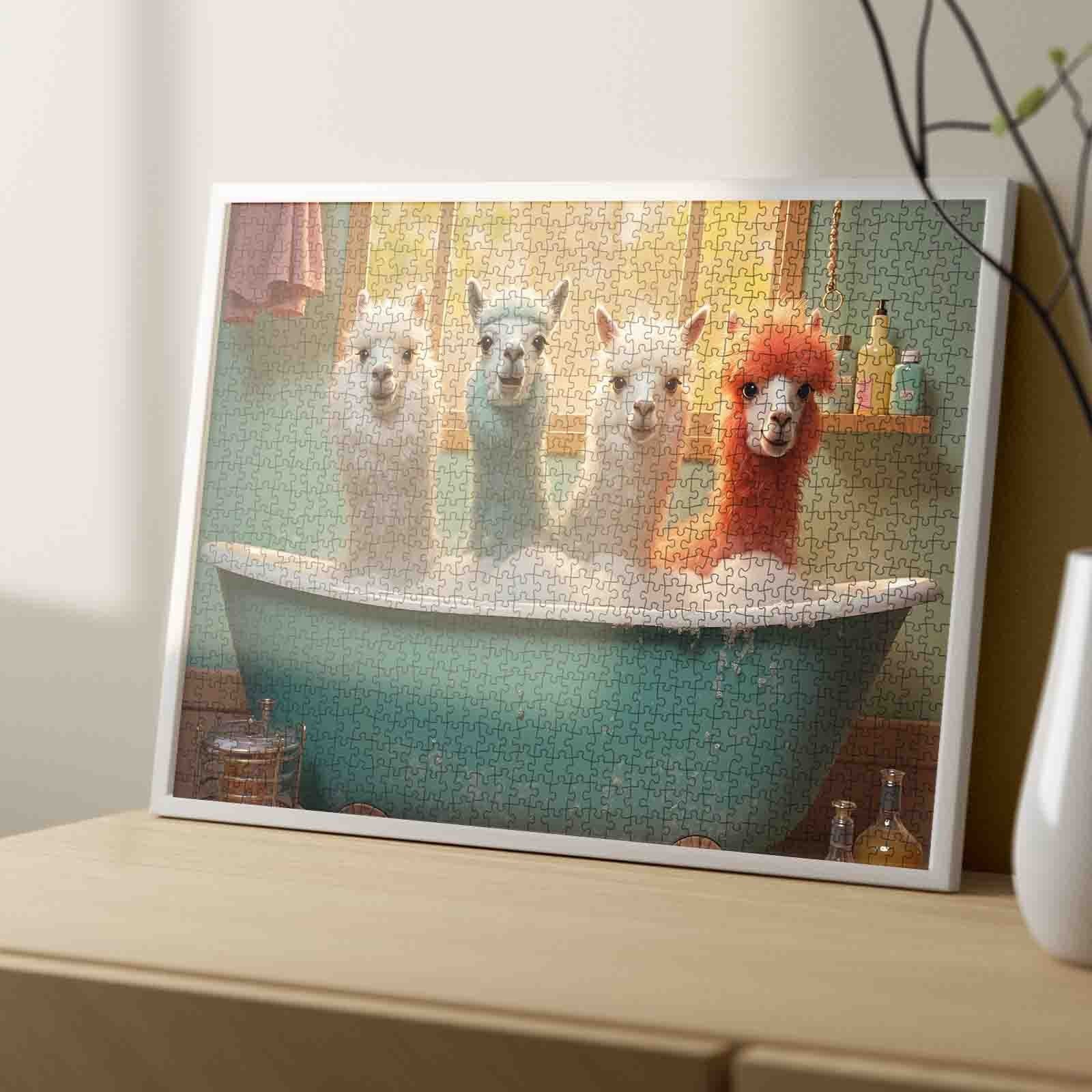 tucocoo-jigsaw-puzzles-alpaka-puzzle-1000-teile-badewanne image 4