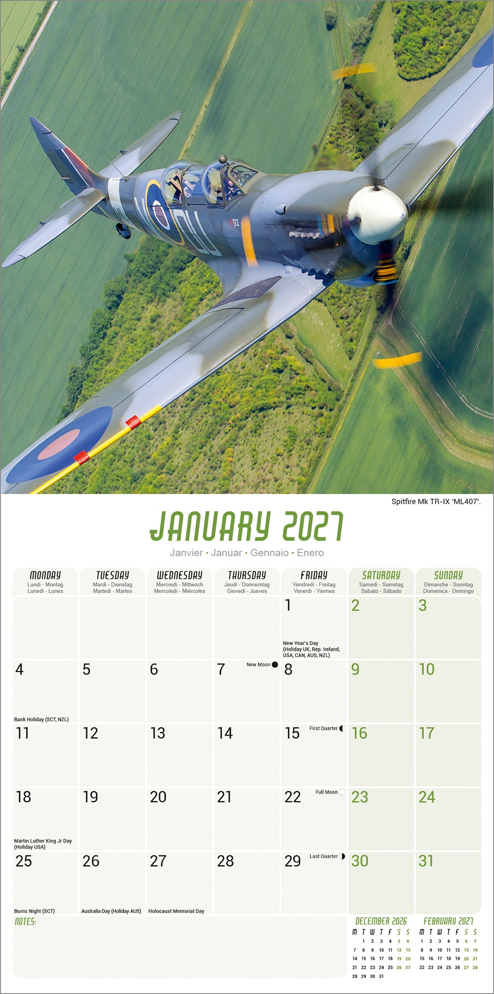 otter-house-spitfires-wandkalender-2027-mit-flugzeugbildern image 3