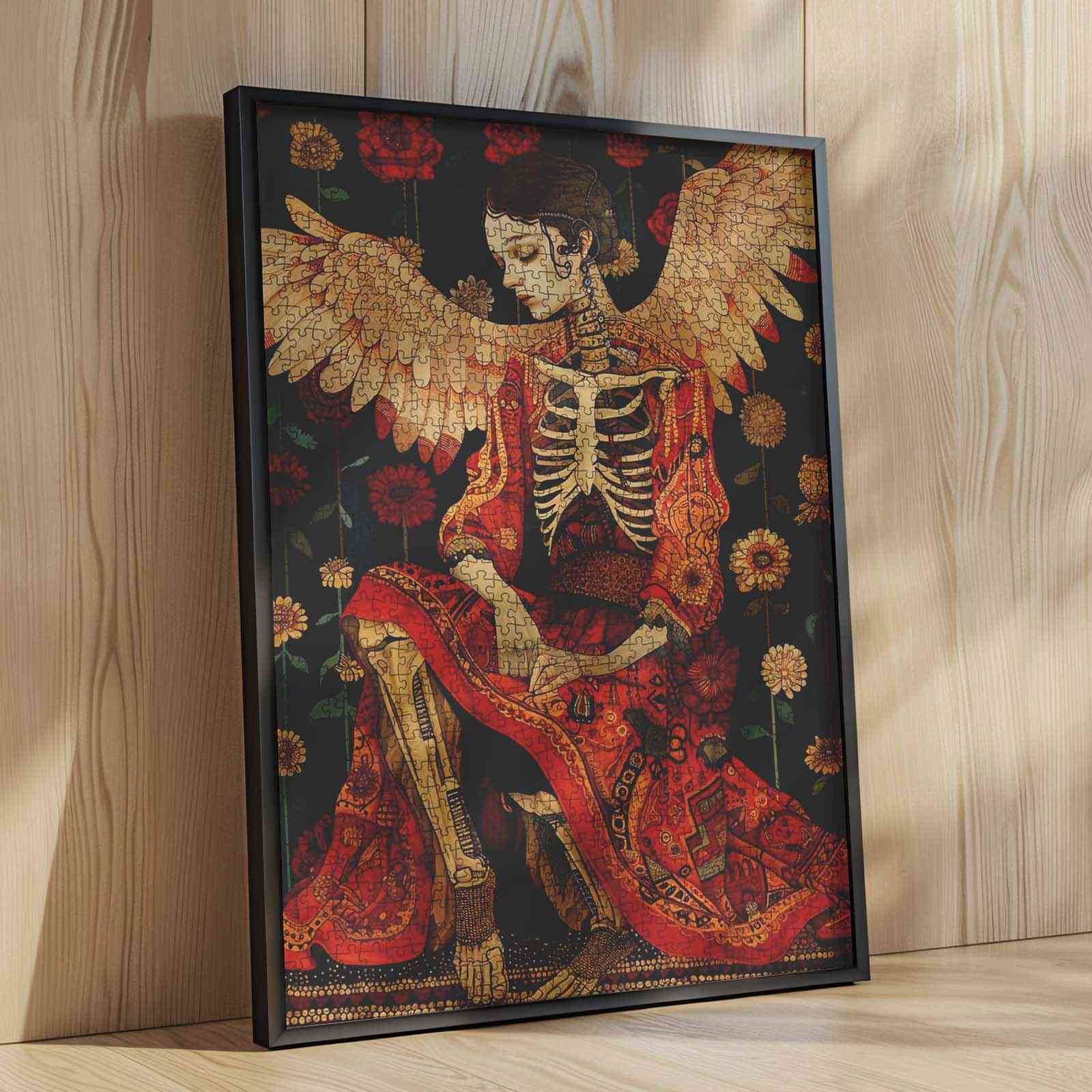 tucocoo-skeleton-angel-red-robe-puzzle-1000-teile-gothic image 4