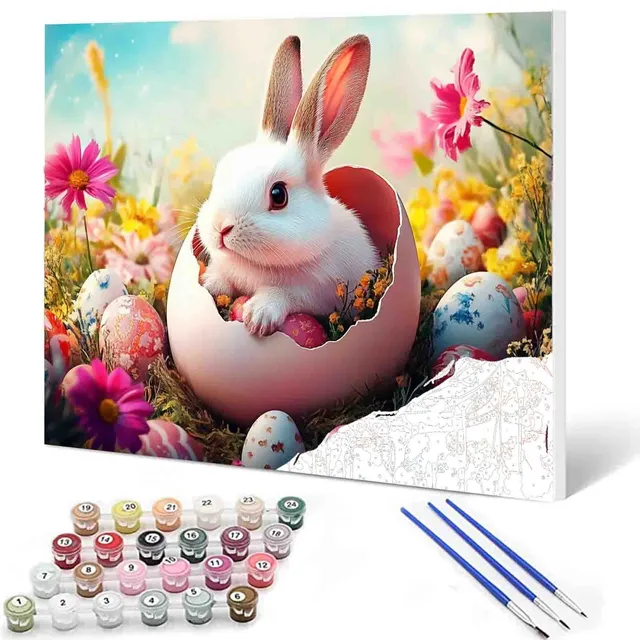 tucocoo-bunny-in-blooming-eggshell-malen-nach-zahlen-40x50-ostern image 1