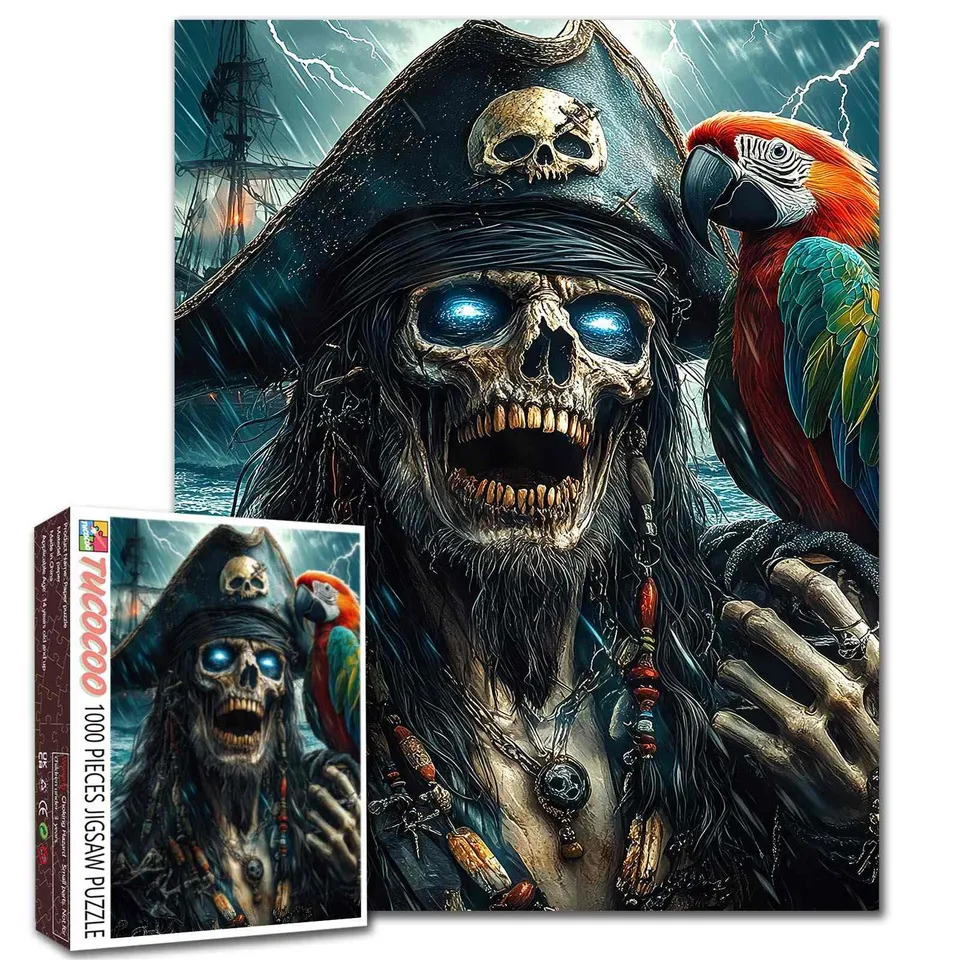 tucocoo-pirate-skull-parrot-puzzle-1000-teile-pirat image 1